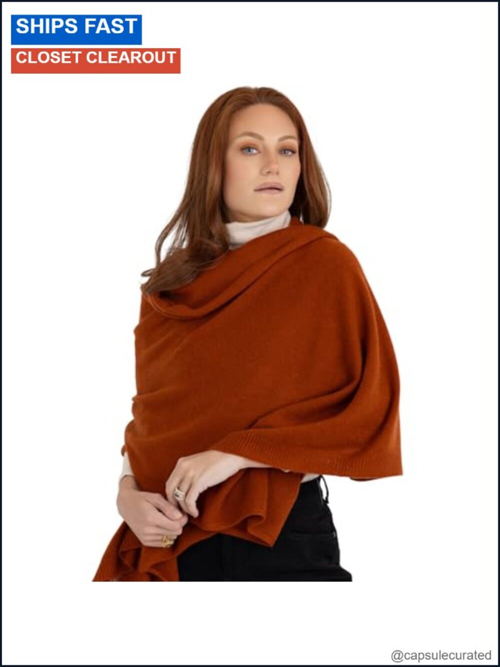 100% Cashmere Wrap Scarf Knitted Shawl for Women Travel